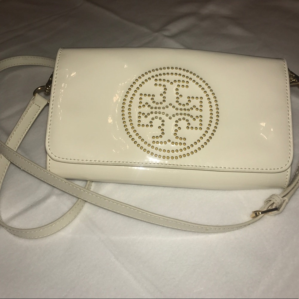 Tory Burch Ivory Clutch with Removable Strap
